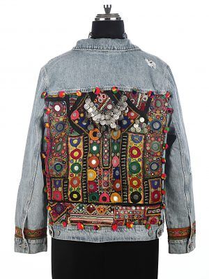Embroidered Denim Jacket Embroidered With Indian Tribal Embroidery Size M -  Etsy Singapore